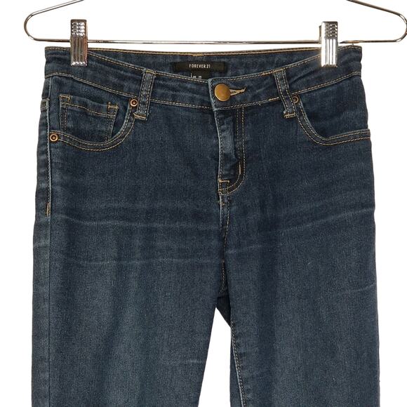 Forever 21 Womens Skinny Jeans Size 24 Medium Wash Stretch Low Rise Zip Fly - Picture 4 of 8